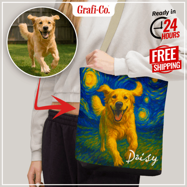 Custom Pet Portrait Tote Bag