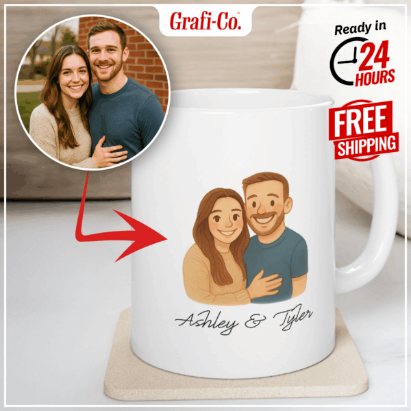Custom Couple Portrait Coffee Mug