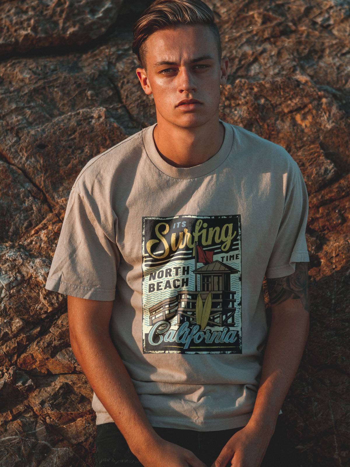Surfing Skeleton Men Unisex T shirt